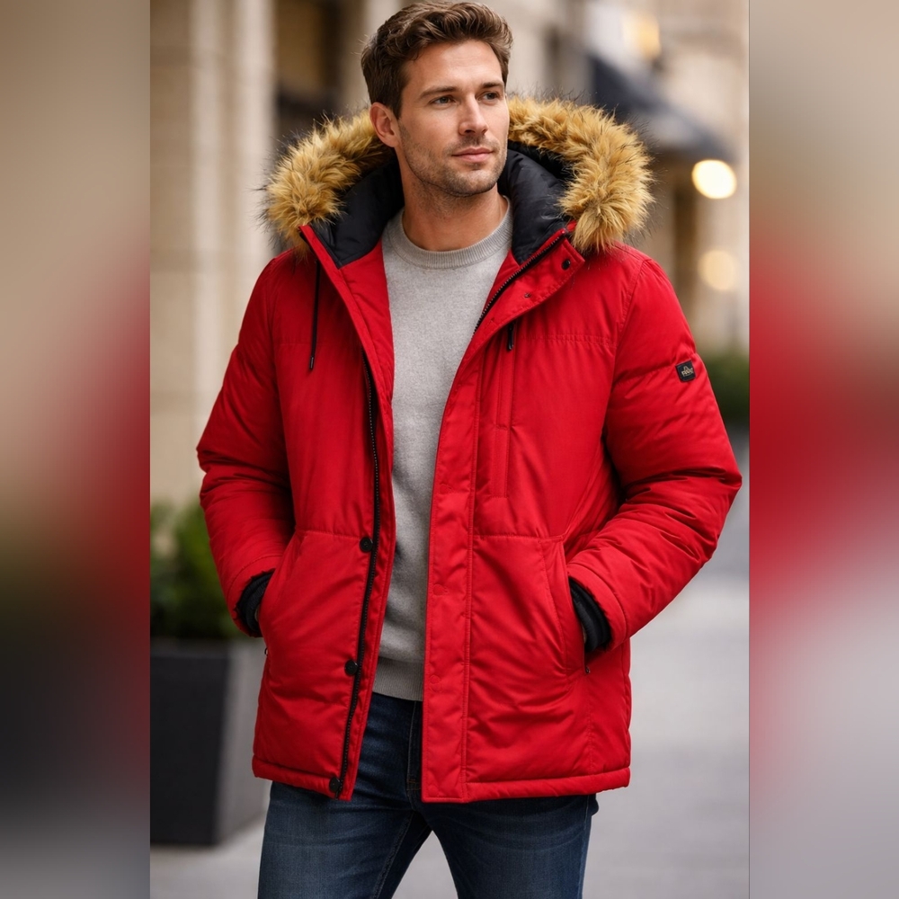 Guess Red Jacket with Black Label